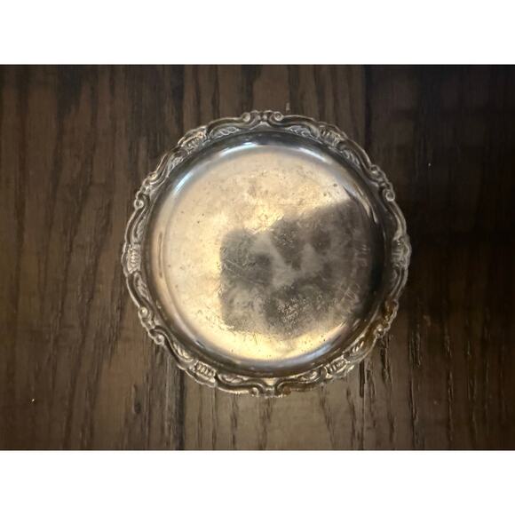 Vintage Silver-Plated EP on Steel Round Platter - 4” Diameter - Picture 2 of 5